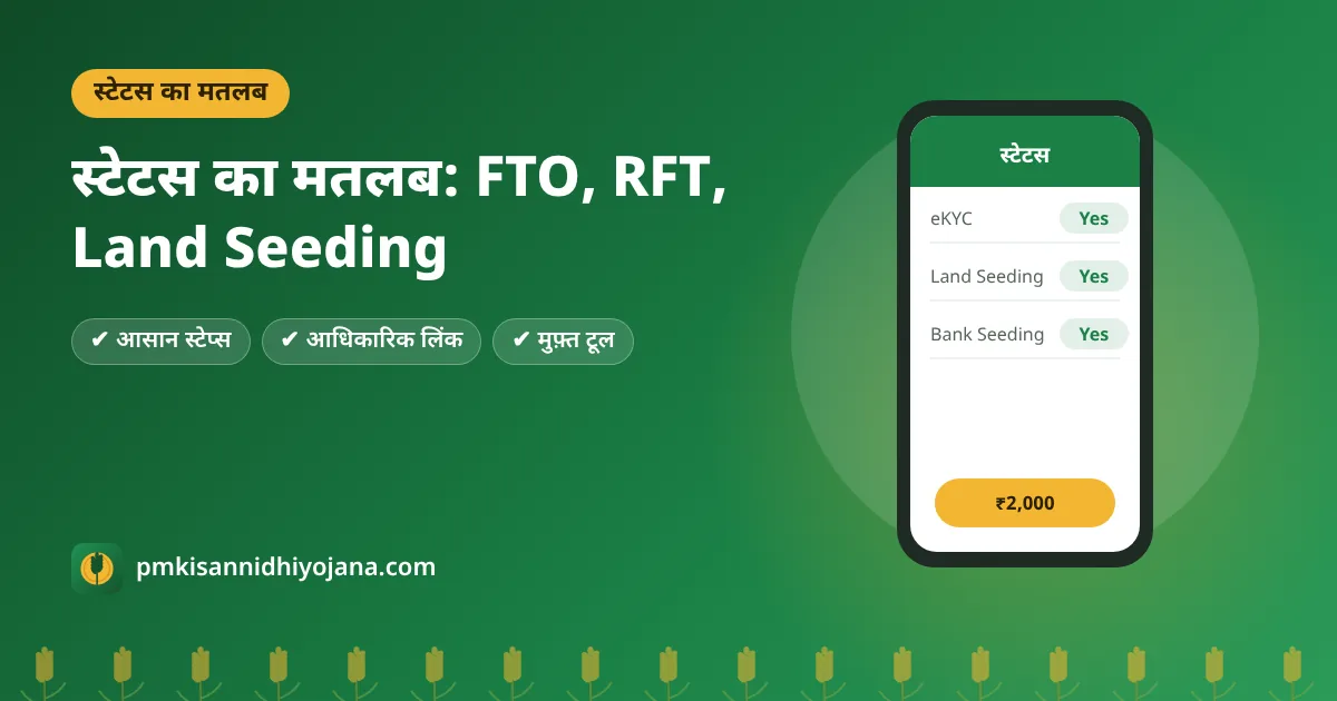 PM Kisan Beneficiary Status का मतलब: FTO, RFT, Land Seeding, eKYC No — हर लाइन समझें